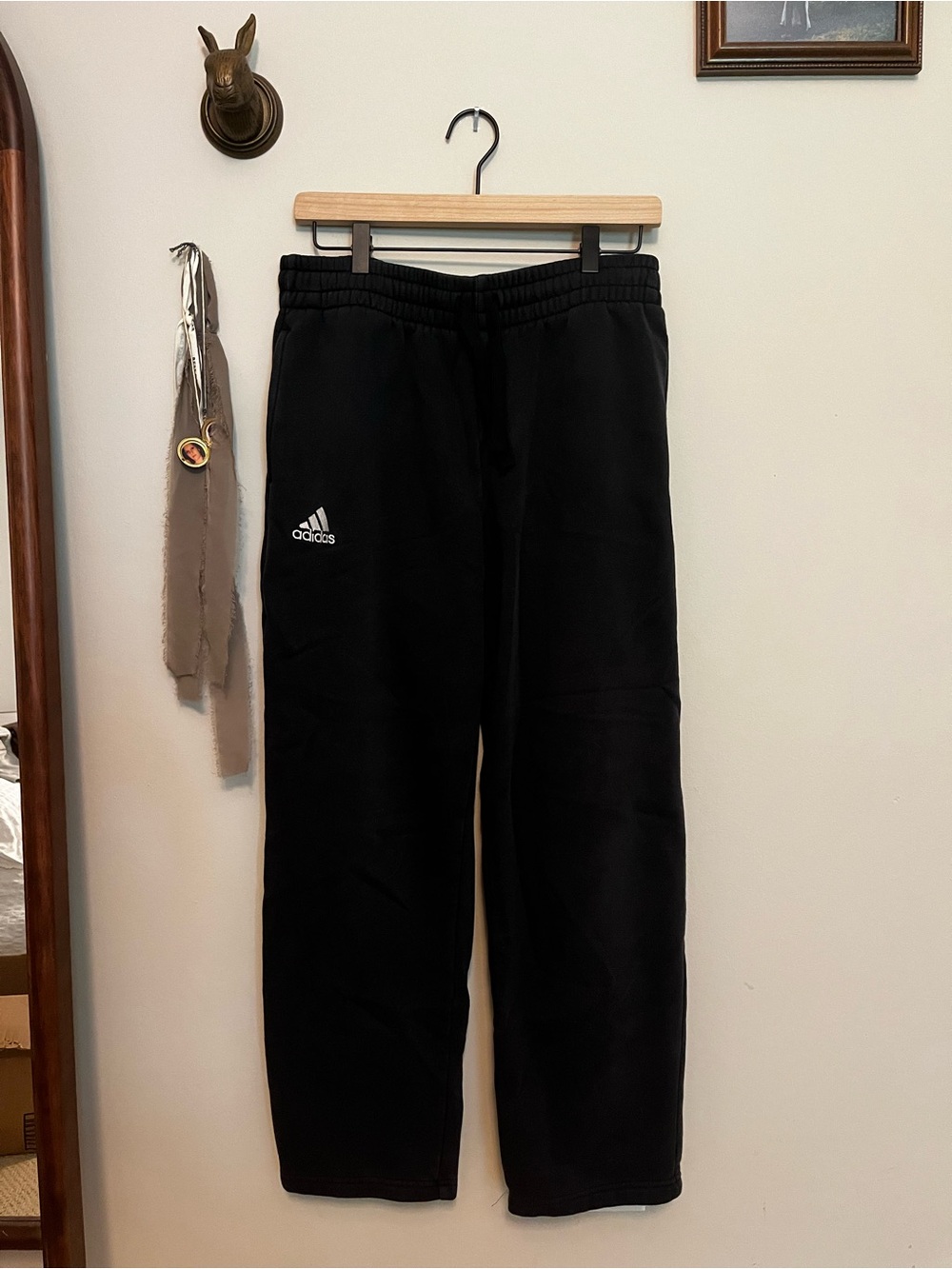 Black Adidas Sweatpants - Girls Size M (12-14)